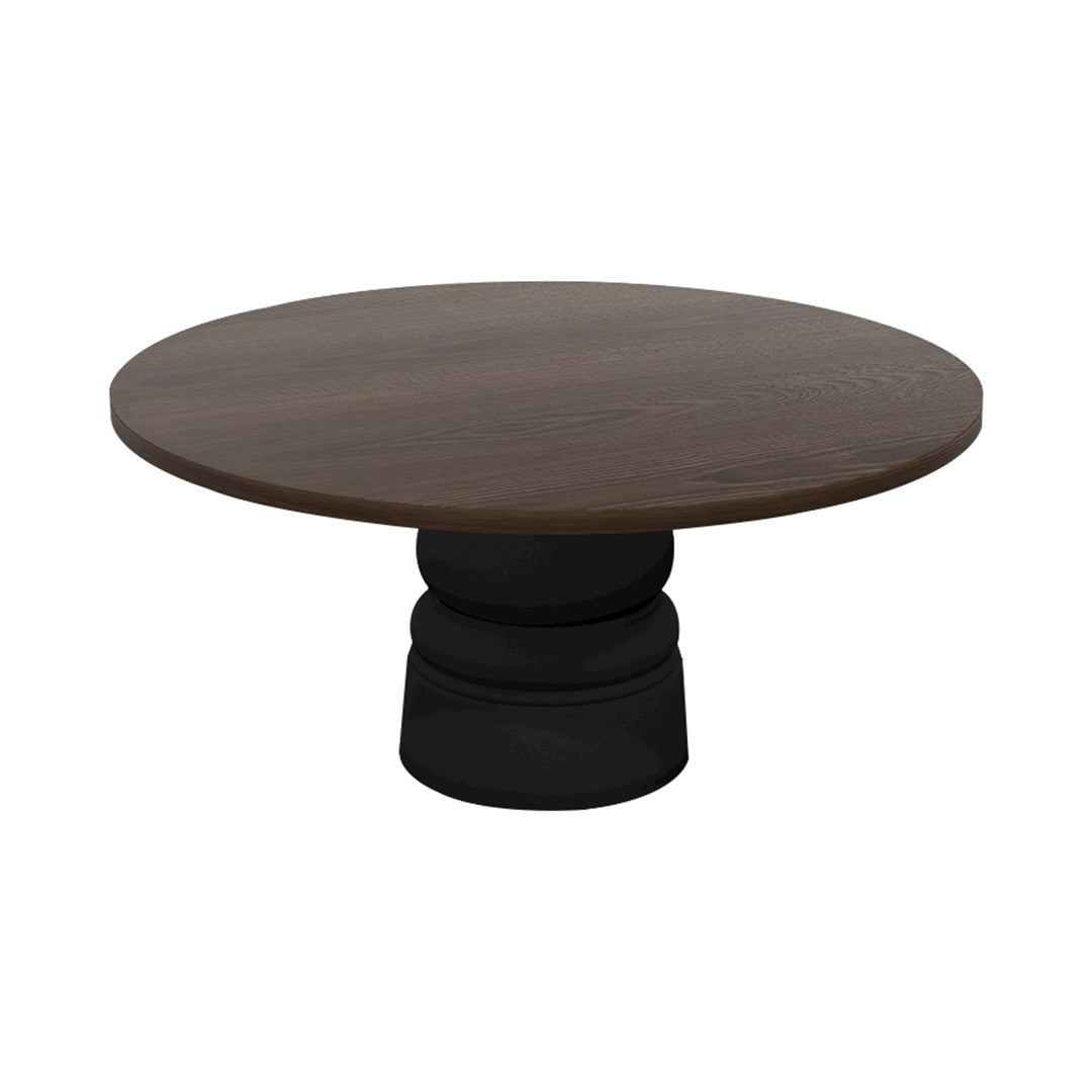 Container Round Table: XXL + New Antiques + Cinnamon Stained + Black