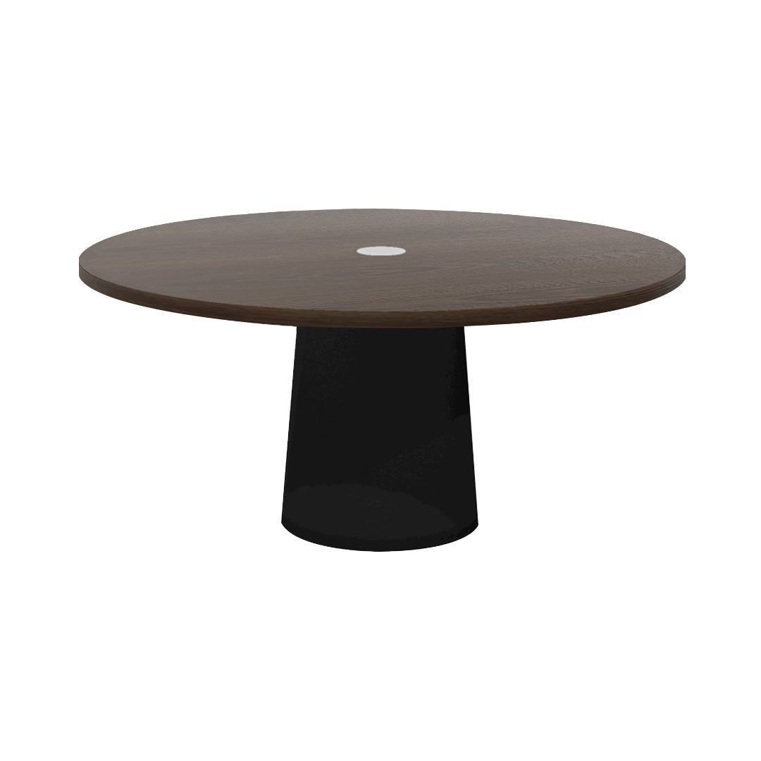 Container Round Table: Extra Large + Black Stained with Hole + Black