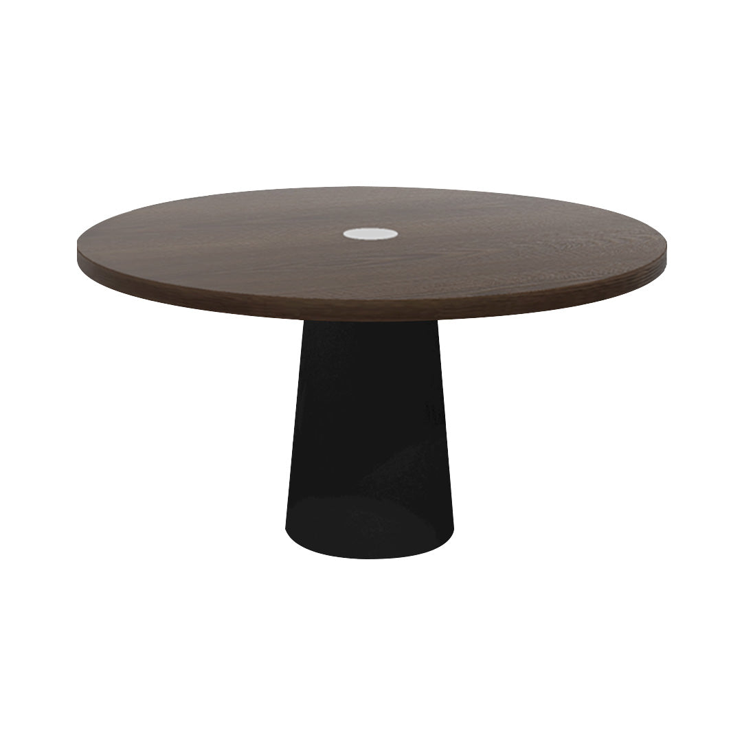 Container Round Table: Large + Cinnamon Stained with Hole + Black