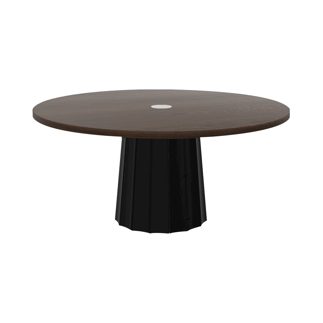 Container Round Table: Extra Large + Bodhi Cover + Cinnamon Stained with Hole + Black