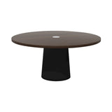 Container Round Table: Extra Large + Cable Feed + Cinnamon Stained with Hole + Black
