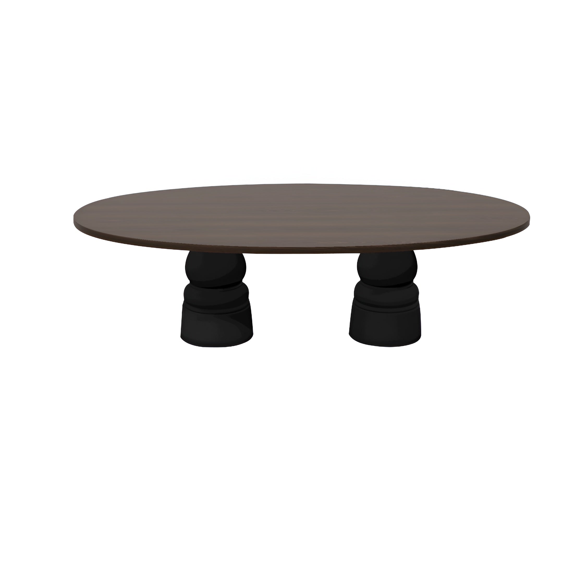 Container Oval Table: Large + New Antiques + Cinnamon Stained + Black