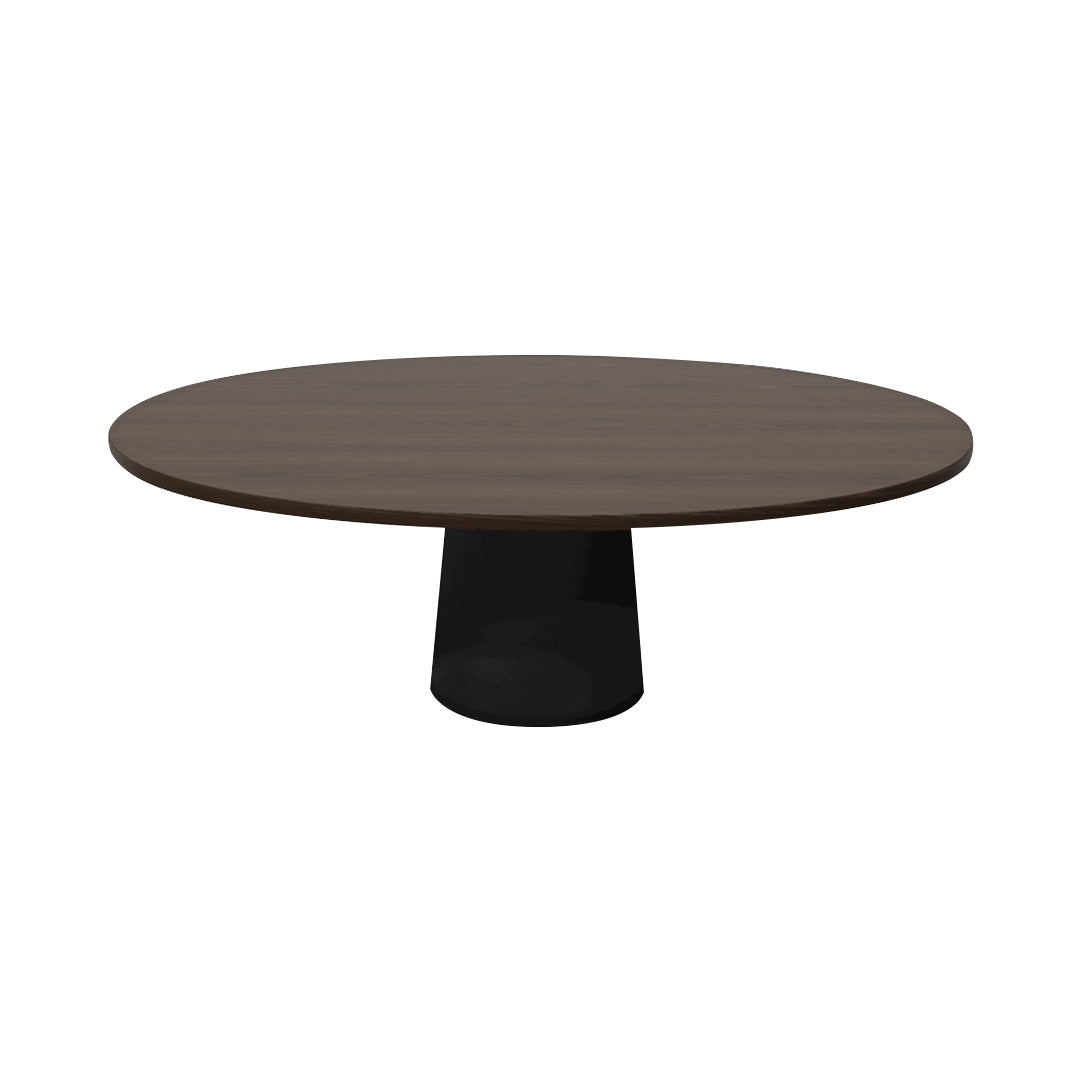 Container Oval Table: Small + Cinnamon Stained + Black