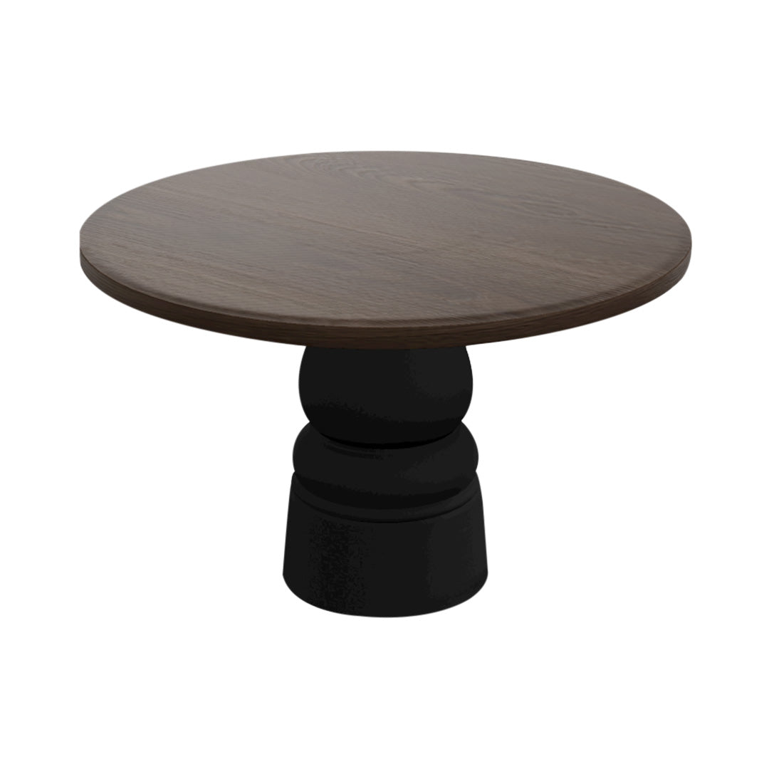 Container Round Table: Large + New Antiques + Cinnamon Stained + Black
