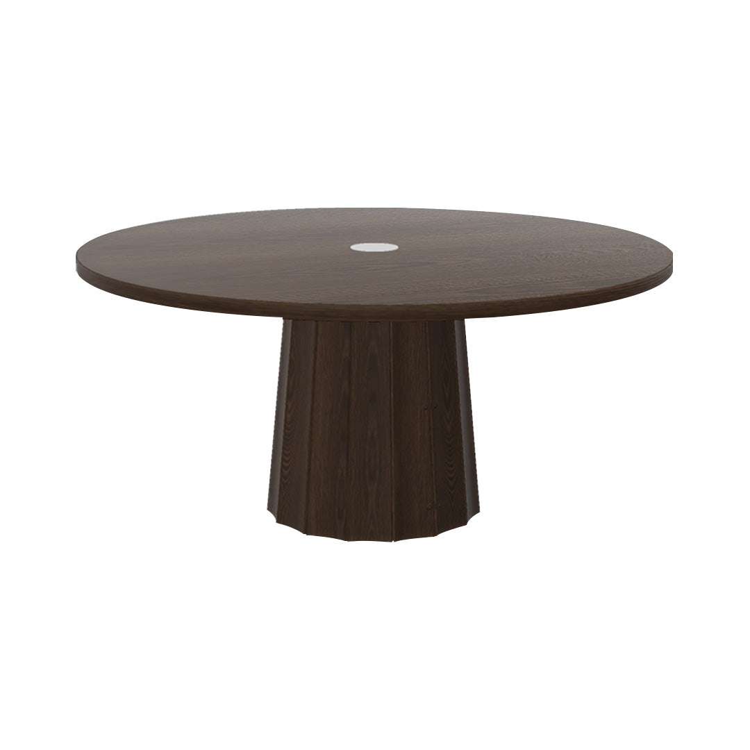 Container Round Table: Extra Large + Bodhi Cover + Cinnamon Stained with Hole + Cinnamon
