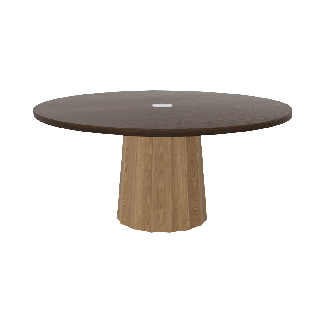 Container Round Table: Extra Large + Bodhi Cover + Cinnamon Stained with Hole + Natural Oil