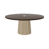 Container Round Table: Extra Large + Bodhi Cover + Cinnamon Stained with Hole + White Wash