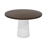 Container Round Table: Medium + Cable Feed + Cinnamon Stained + White