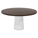 Container Round Table: Large + Cable Feed + Cinnamon Stained + White