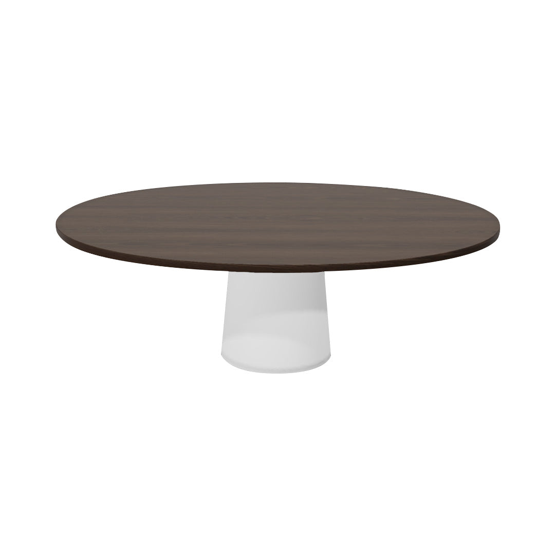 Container Oval Table: Small + Cinnamon Stained + White