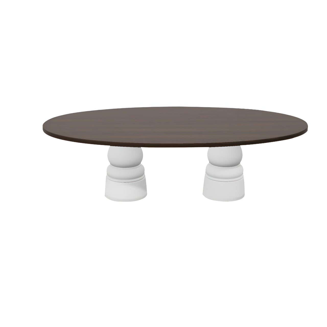 Container Oval Table: Large + New Antiques + Cinnamon Stained + White