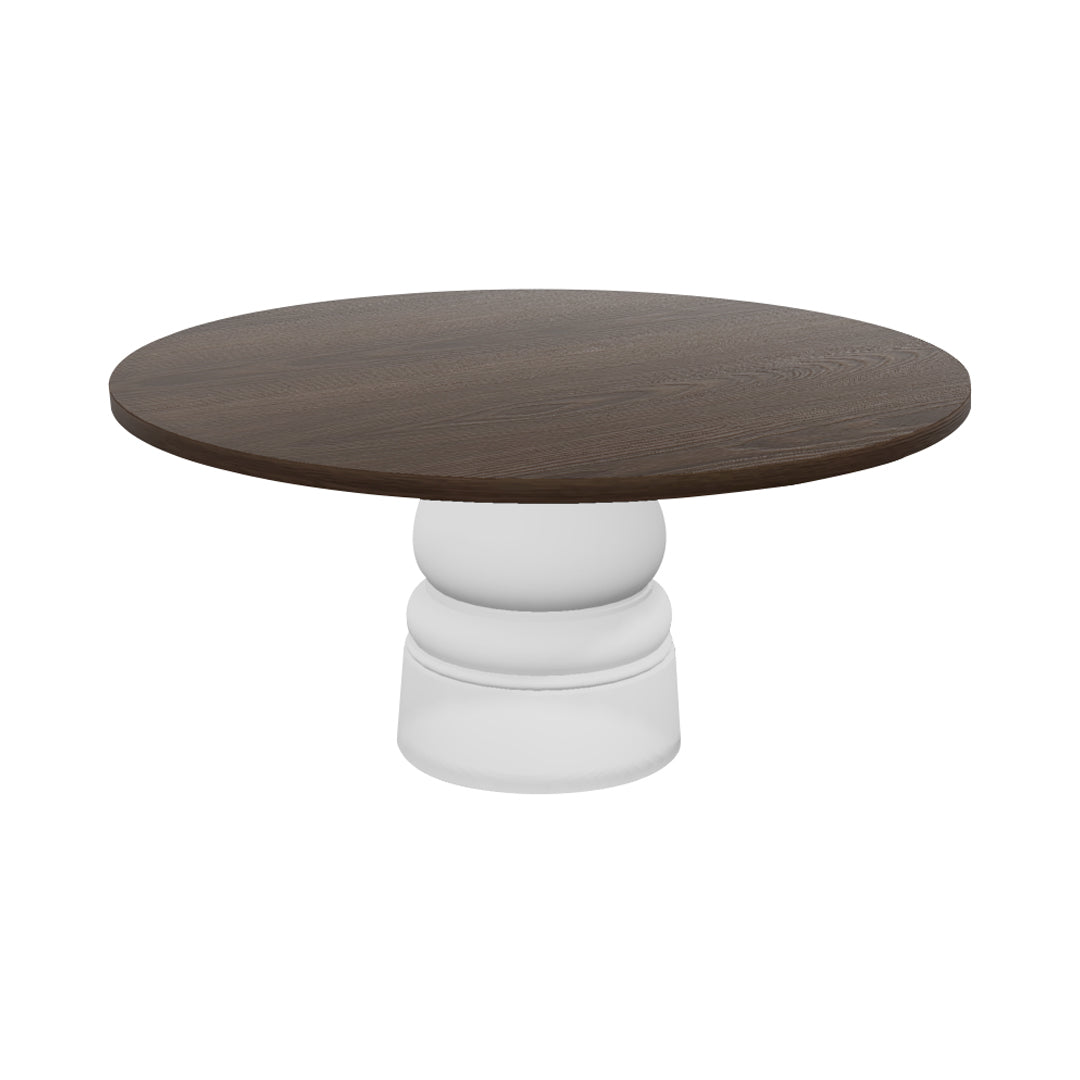 Container Round Table: Extra Large + New Antiques + Cinnamon Stained + White
