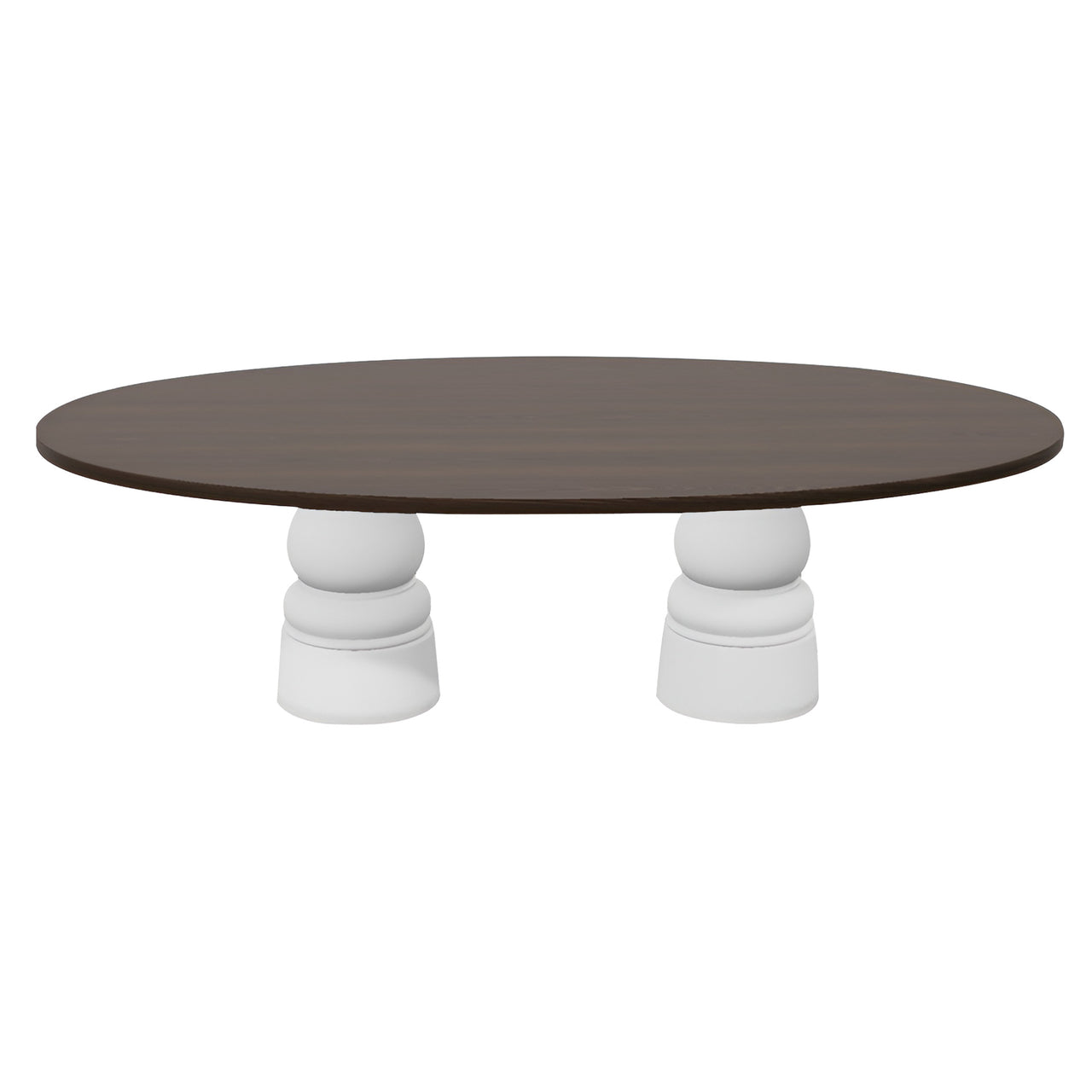 Container Oval Table: Large + New Antiques + Cinnamon Stained + White