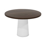 Container Round Table: Medium + Cable Feed + Cinnamon Stained + White