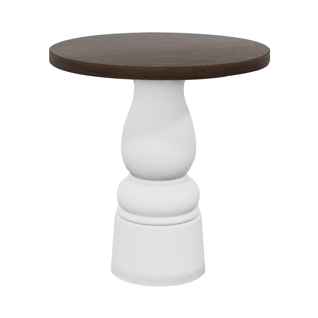 Container Round Table: Extra Small + New Antiques + Cinnamon Stained + White