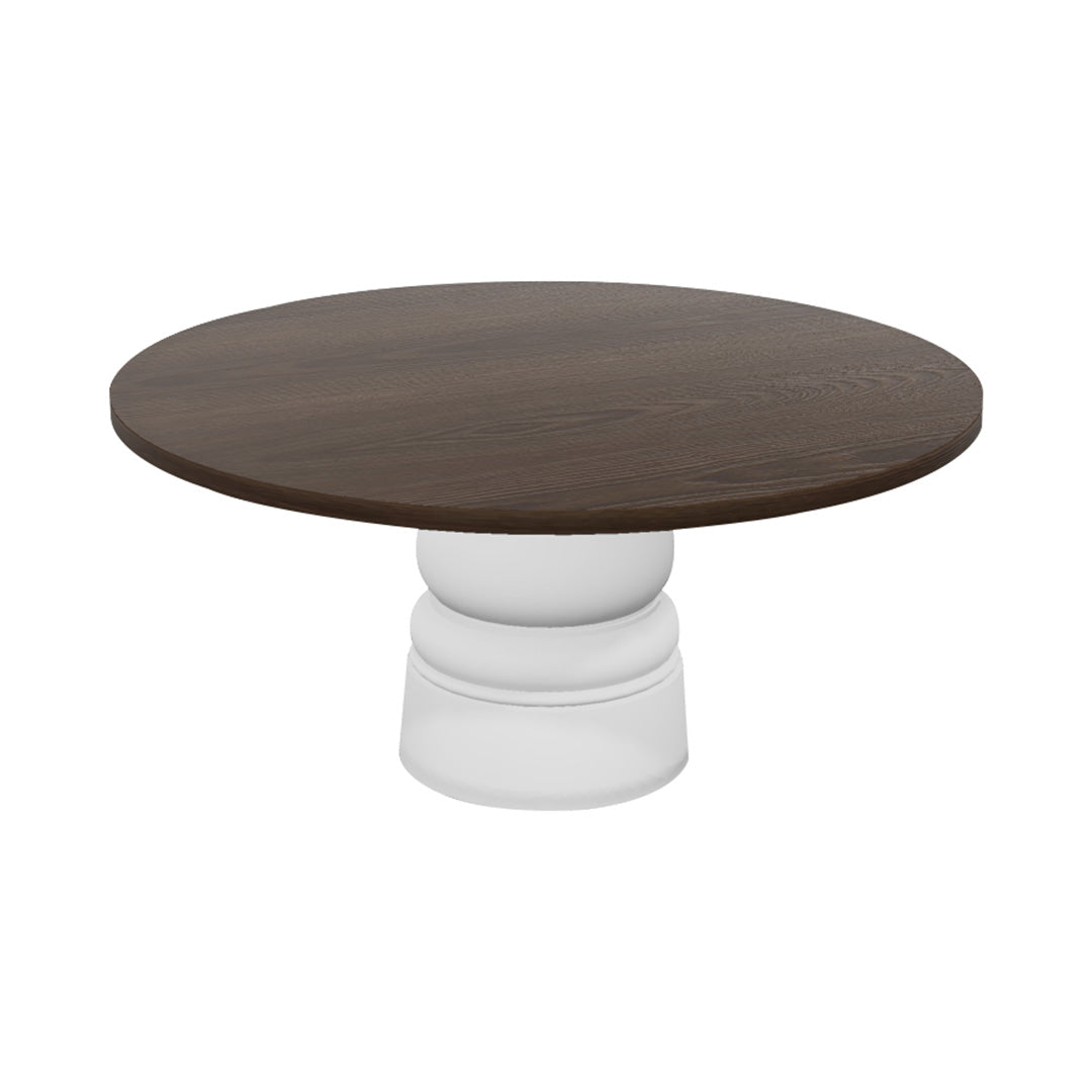 Container Round Table: XXL + New Antiques + Cinnamon Stained + White