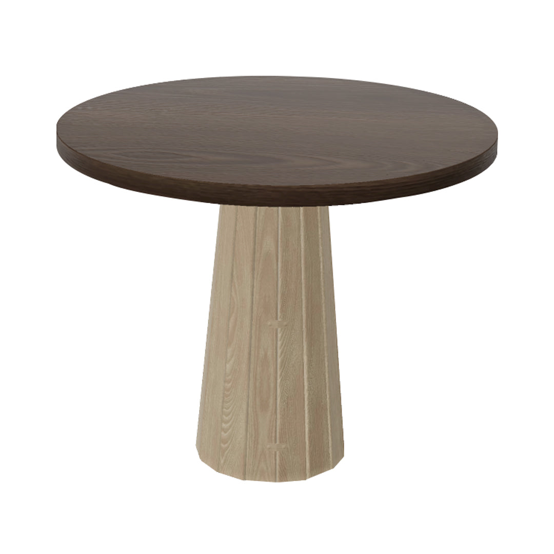Container Round Table: Small + Bodhi Cover + Cinnamon Stained + White Wash