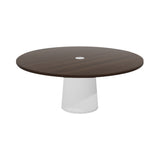Container Round Table: XXL + Cable Feed + Cinnamon Stained with Hole + White