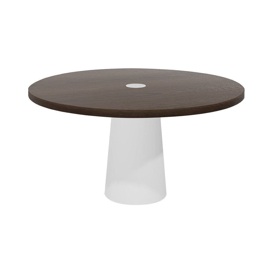 Container Round Table: Large + Cinnamon Stained with Hole + White