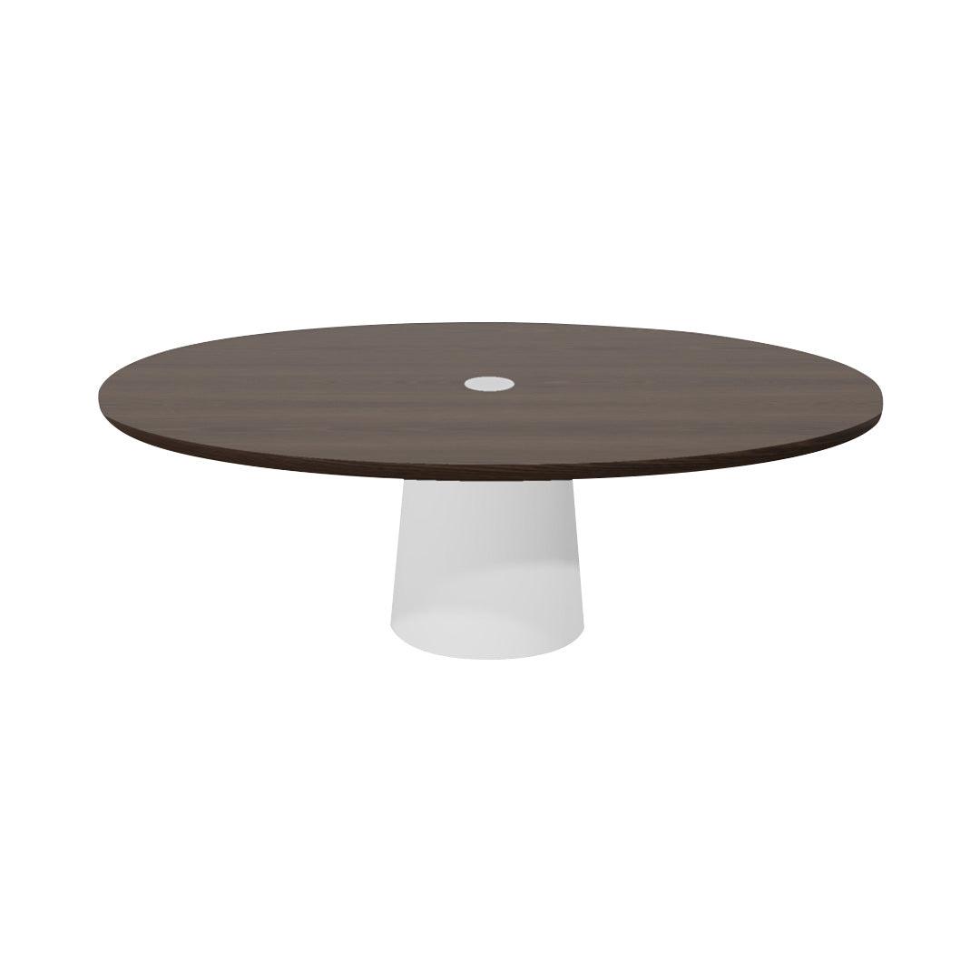 Container Oval Table: Small + Cinnamon Stained with Hole + White