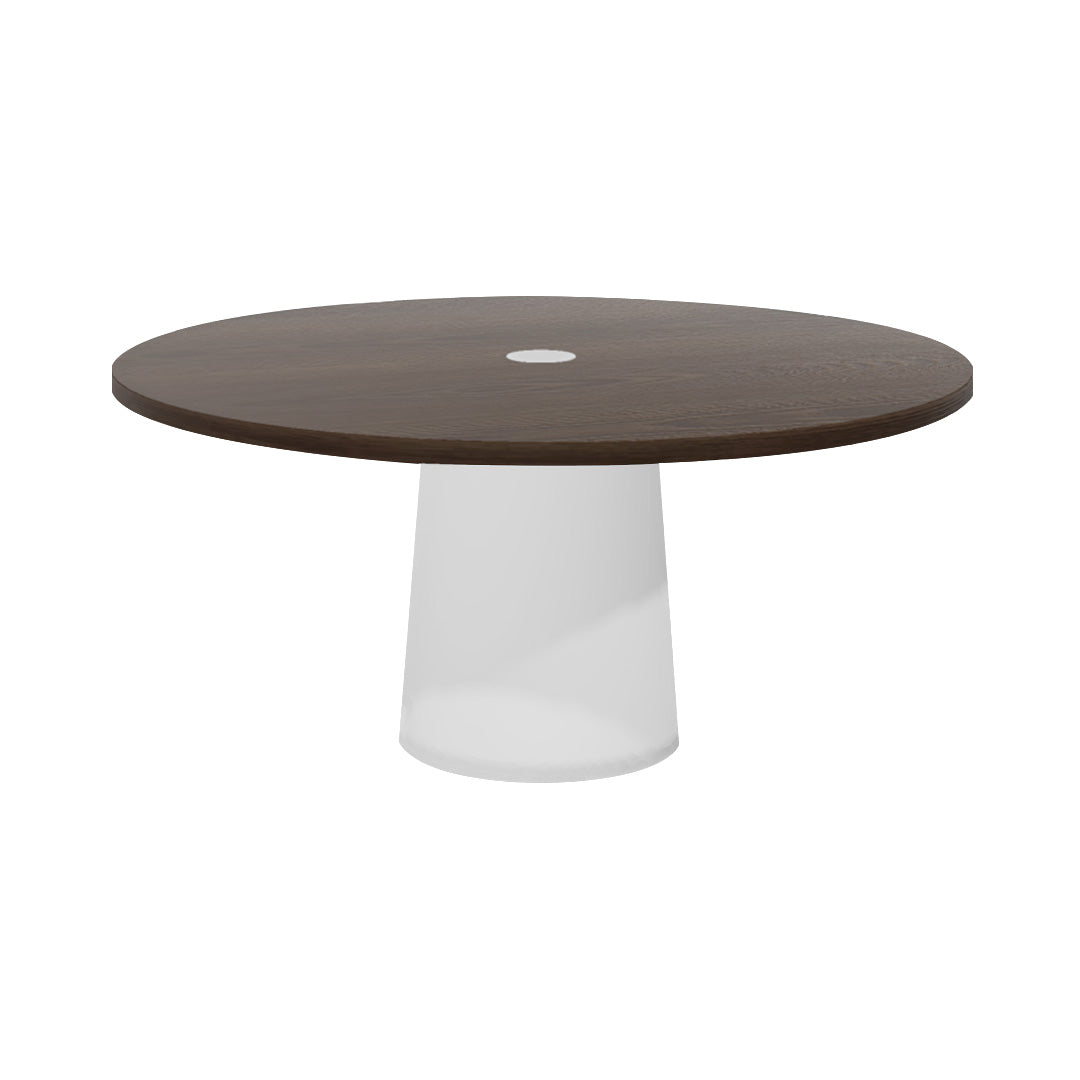 Container Round Table: Extra Large + Cinnamon Stained with Hole + White