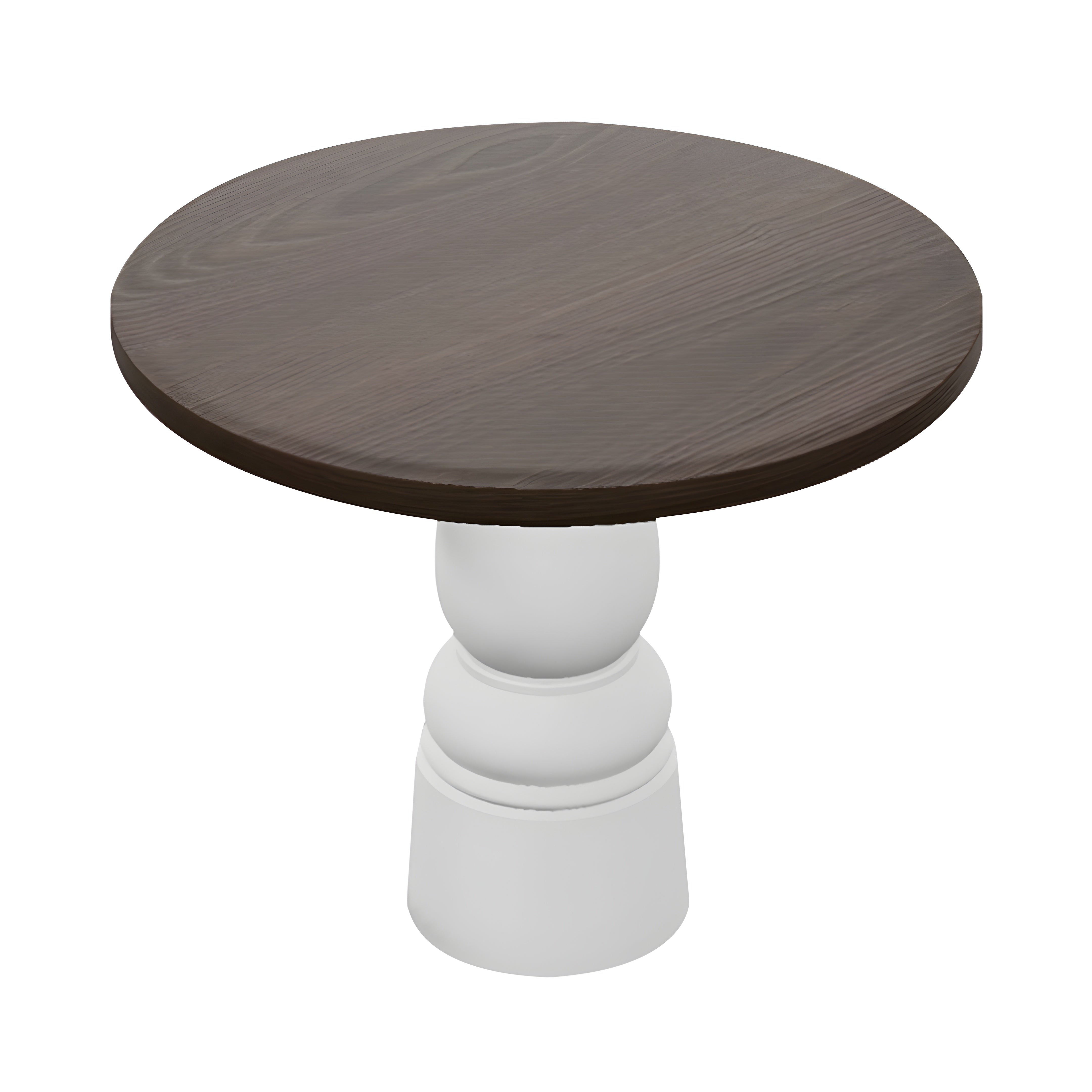 Container Round Table: Small + New Antiques + Cinnamon Stained + White