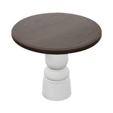 Container Round Table: Small + New Antiques + Cinnamon Stained + White