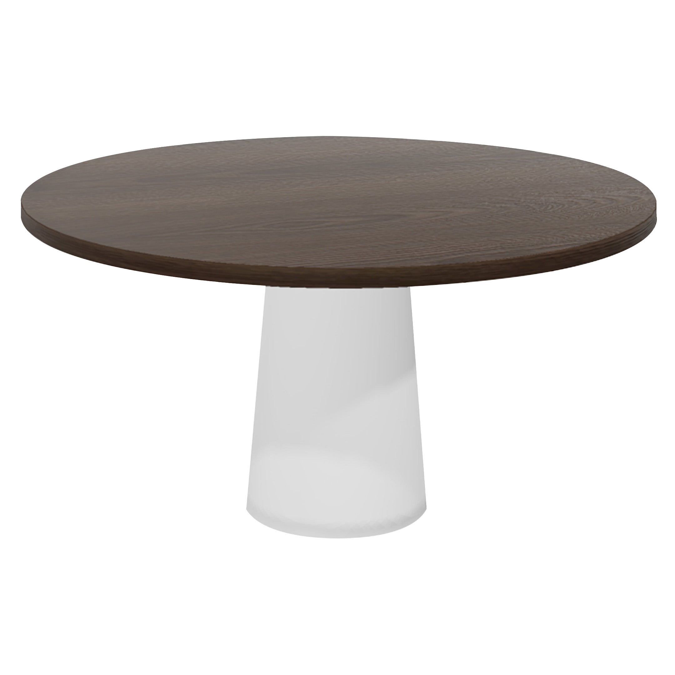 Container Round Table: Large + Cable Feed + Cinnamon Stained + White