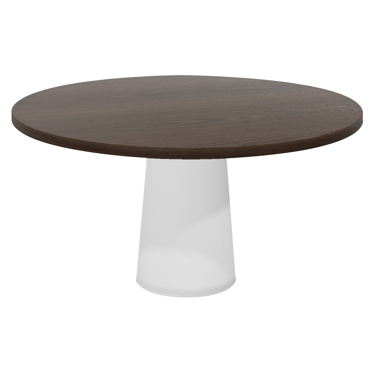 Container Round Table: Large + Cable Feed + Cinnamon Stained + White