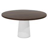 Container Round Table: Large + Cable Feed + Cinnamon Stained + White