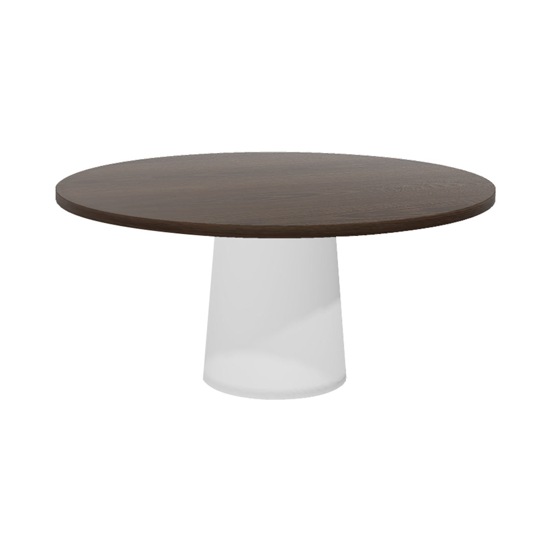 Container Round Table: Extra Large + Cable Feed + Cinnamon Stained + White