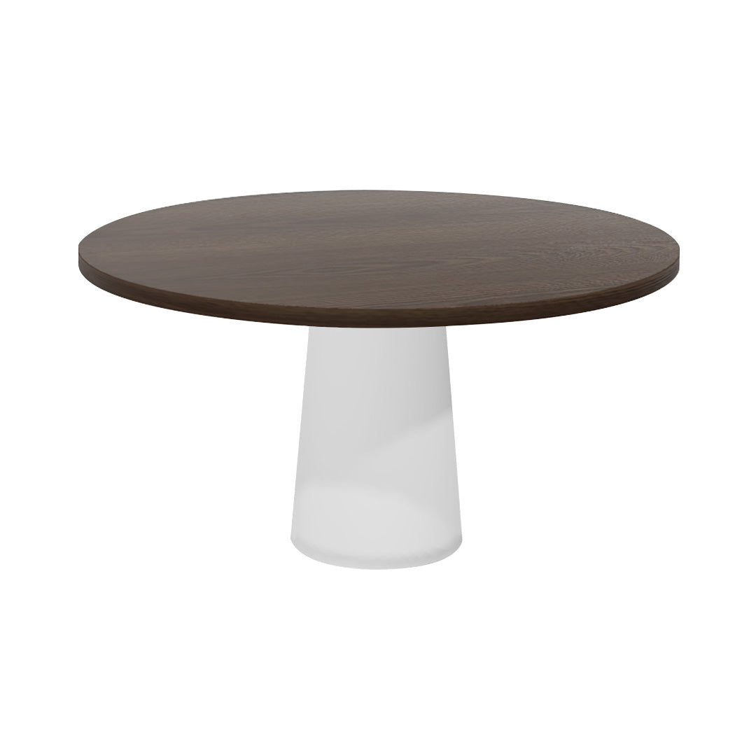 Container Round Table: Large + Cinnamon Stained + White
