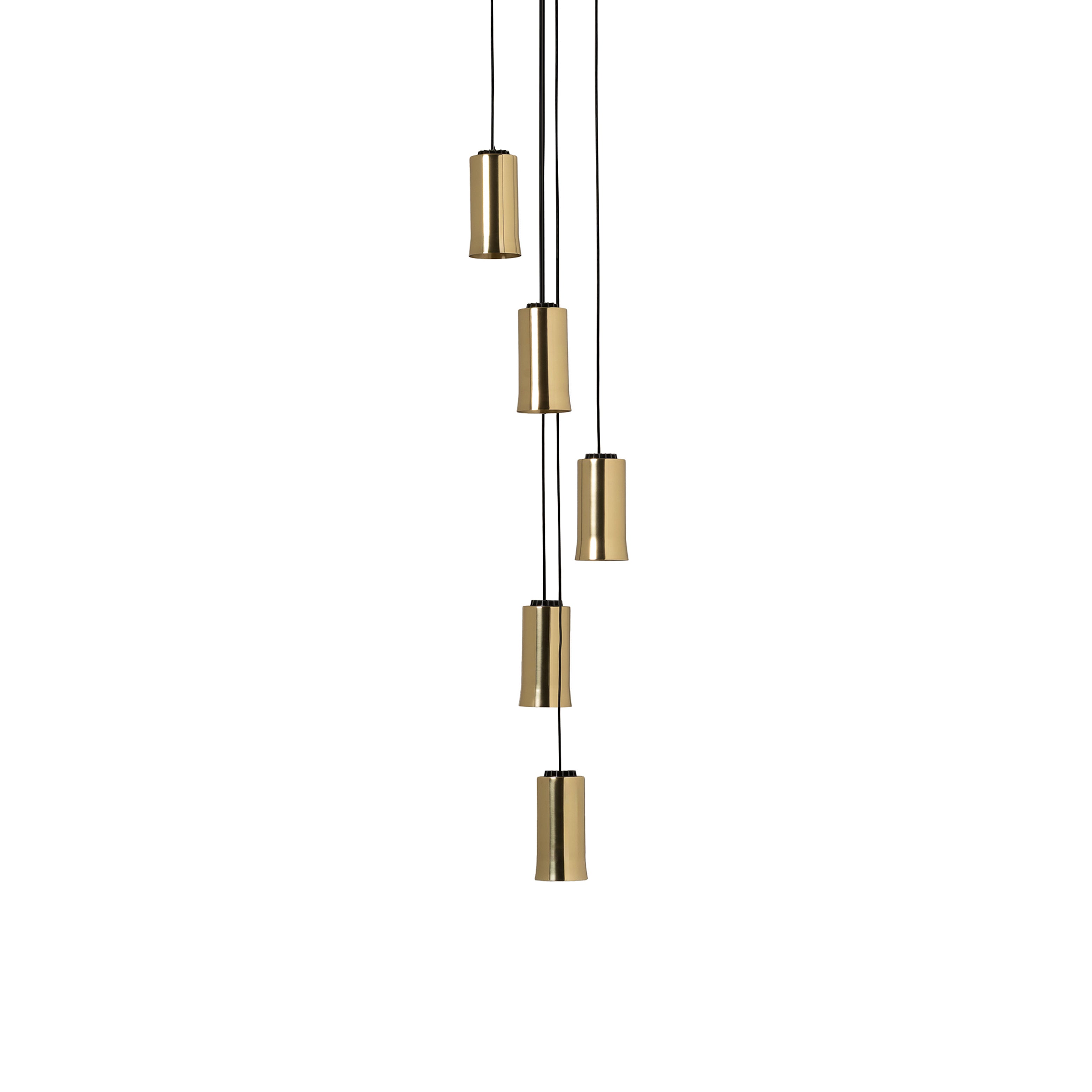 Cirio Cascada Pendant Lamp: 5 + Polished Brass