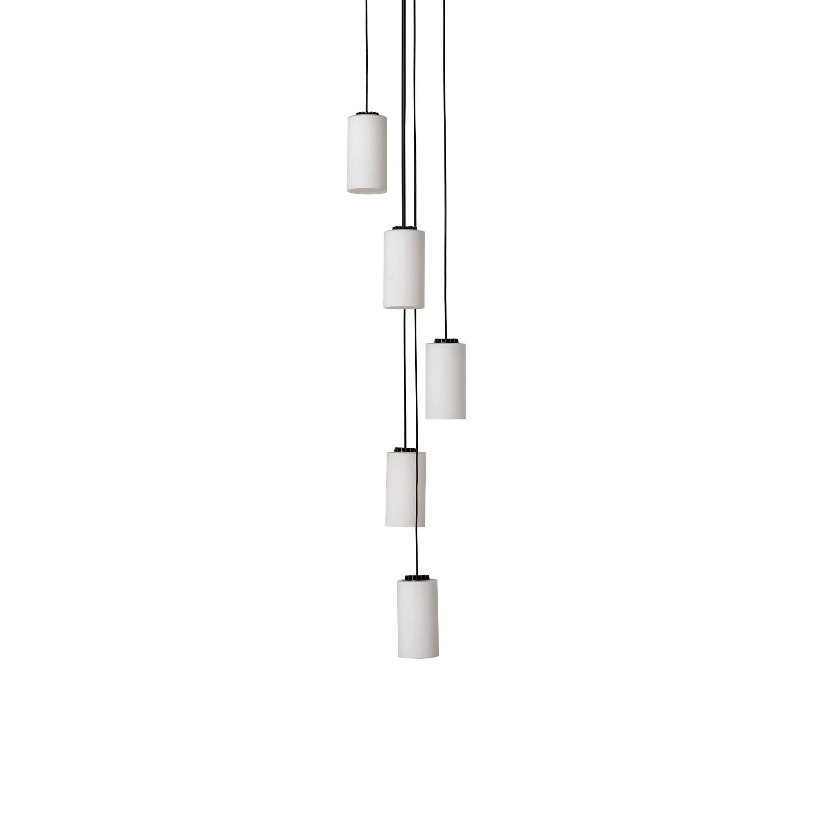 Cirio Cascada Pendant Lamp: 5 + White Opal Glass
