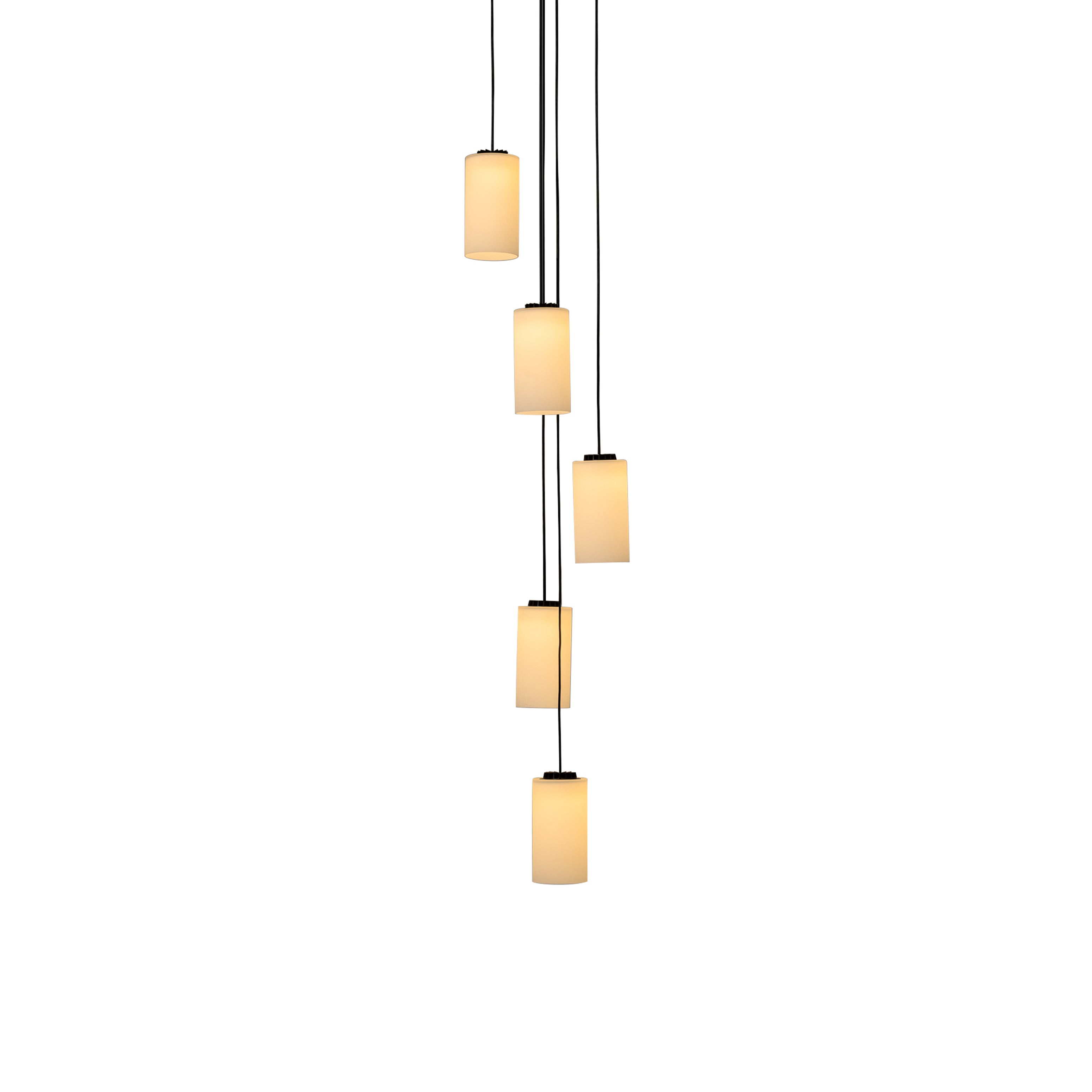 Cirio Cascada Pendant Lamp: 5 + White Opal Glass