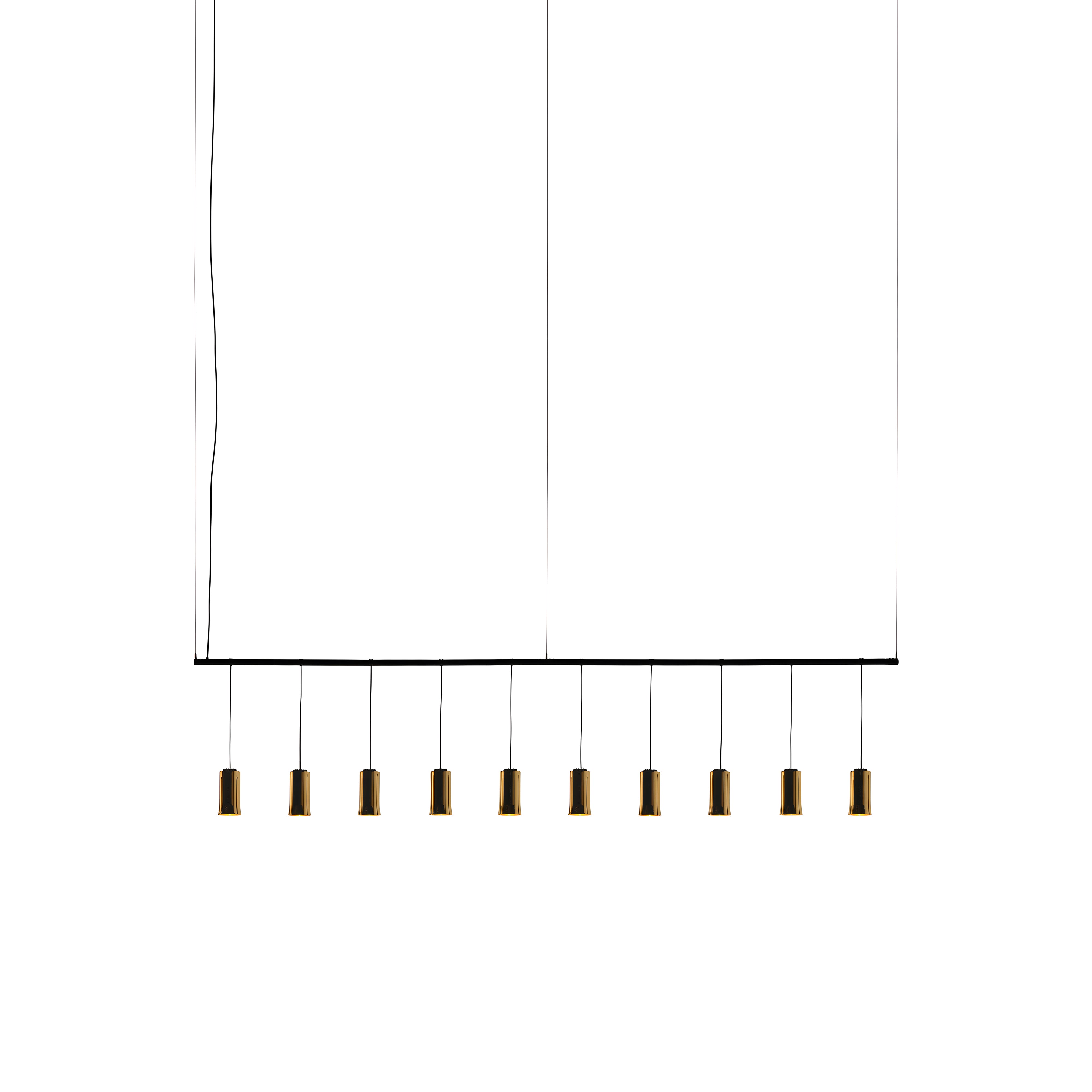 Cirio Lineal Pendant Lamp: 2 + Polished Brass