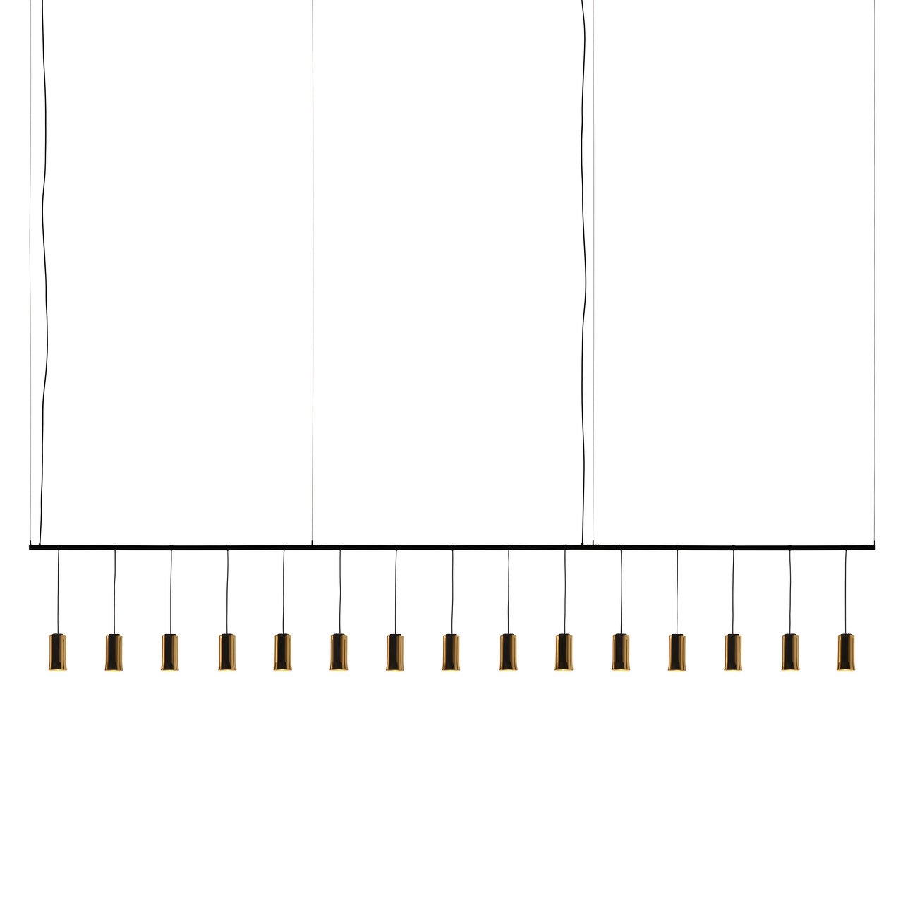 Cirio Lineal Pendant Lamp: 3 + Polished Brass