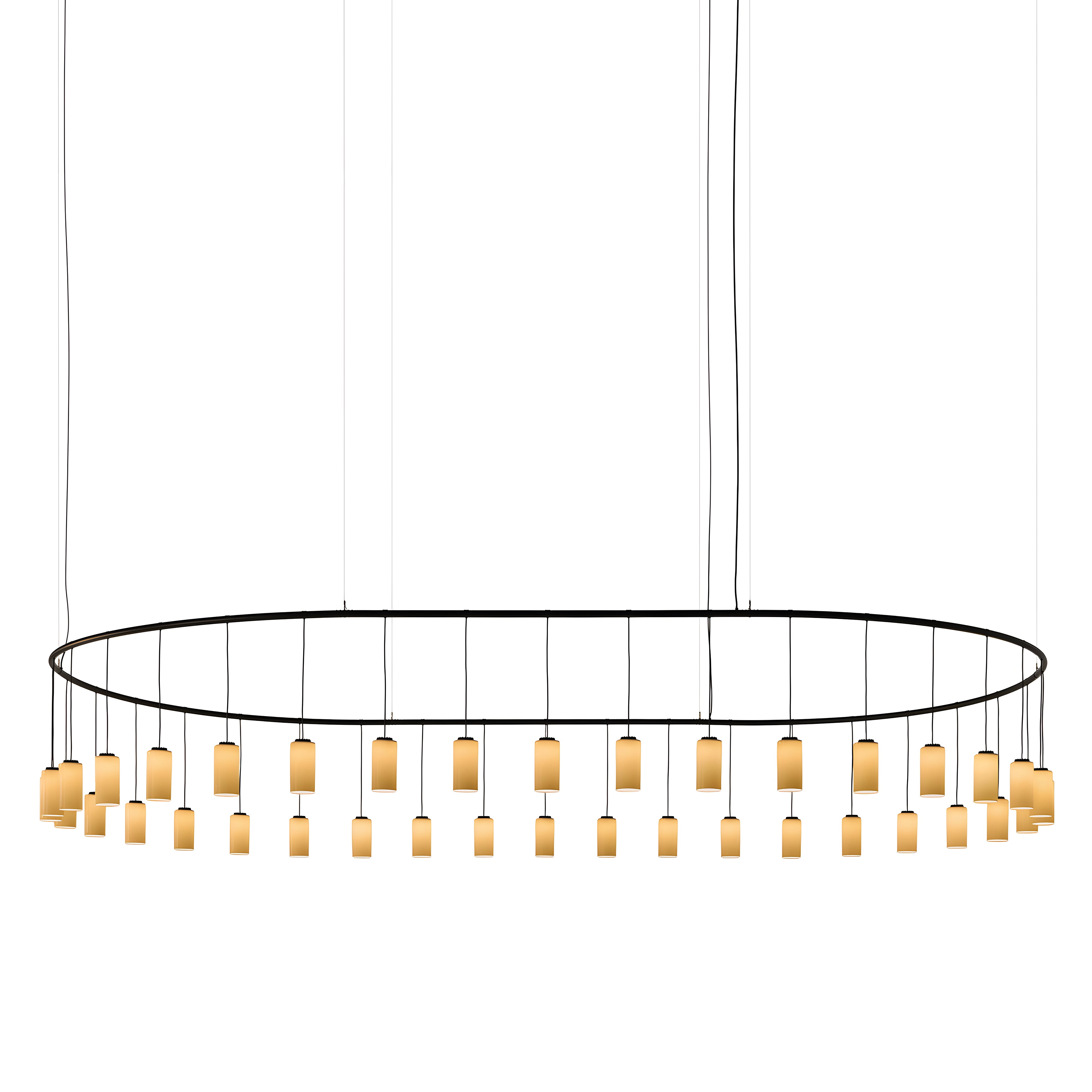 Cirio Oval Pendant Lamp: White Opal Glass