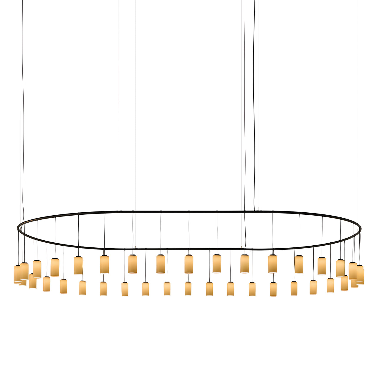 Cirio Oval Pendant Lamp: White Opal Glass