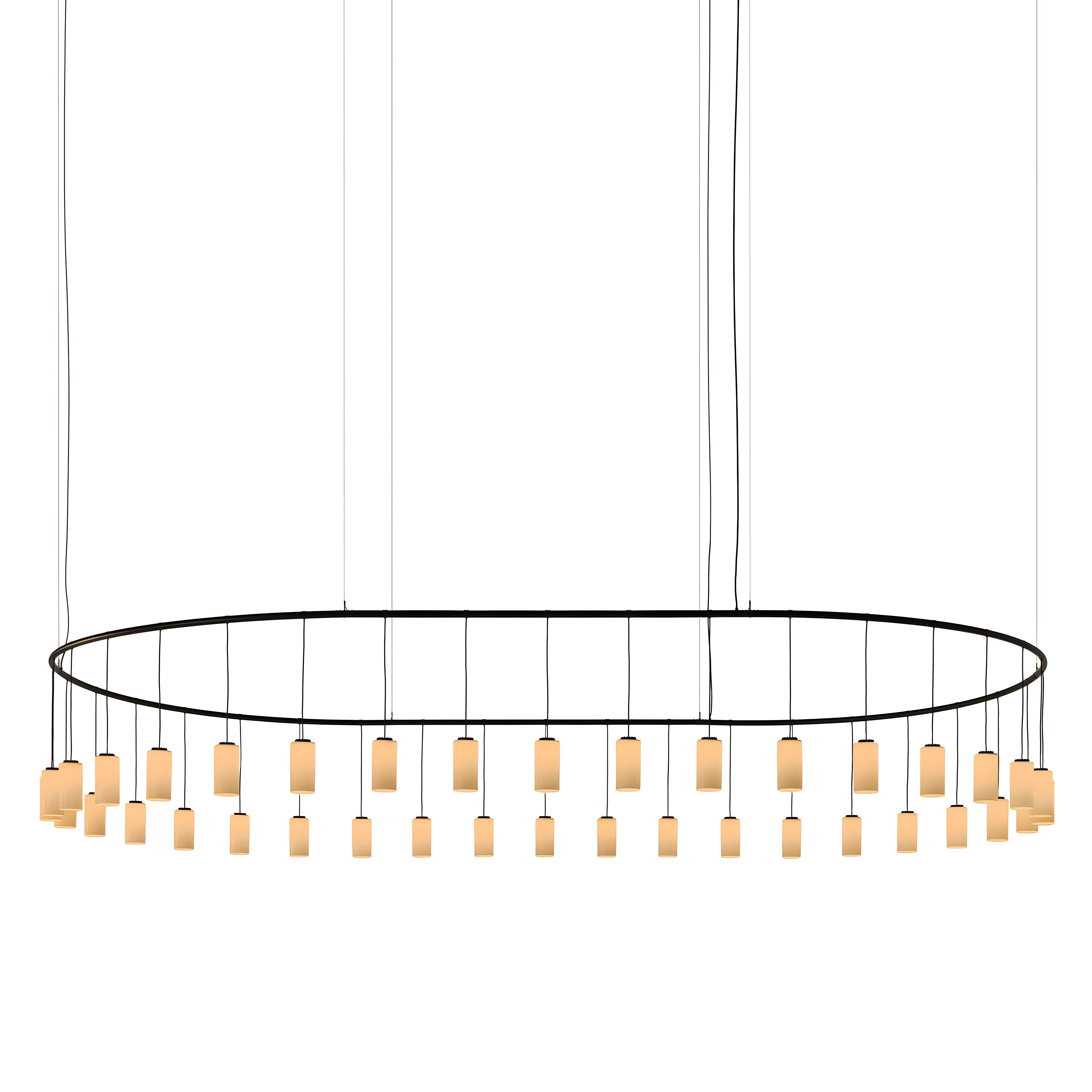Cirio Oval Pendant Lamp: White Opal Glass