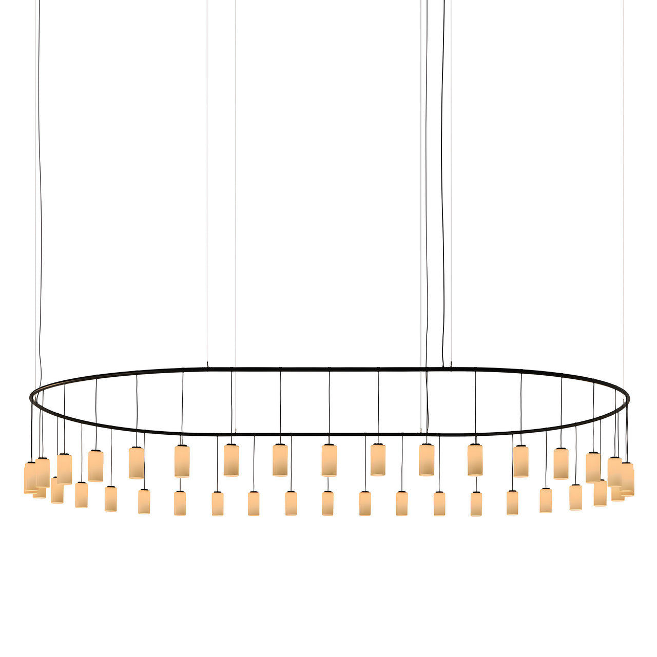 Cirio Oval Pendant Lamp: White Opal Glass