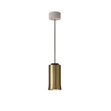 Cirio Simple Pendant Lamp: Polished Brass + White