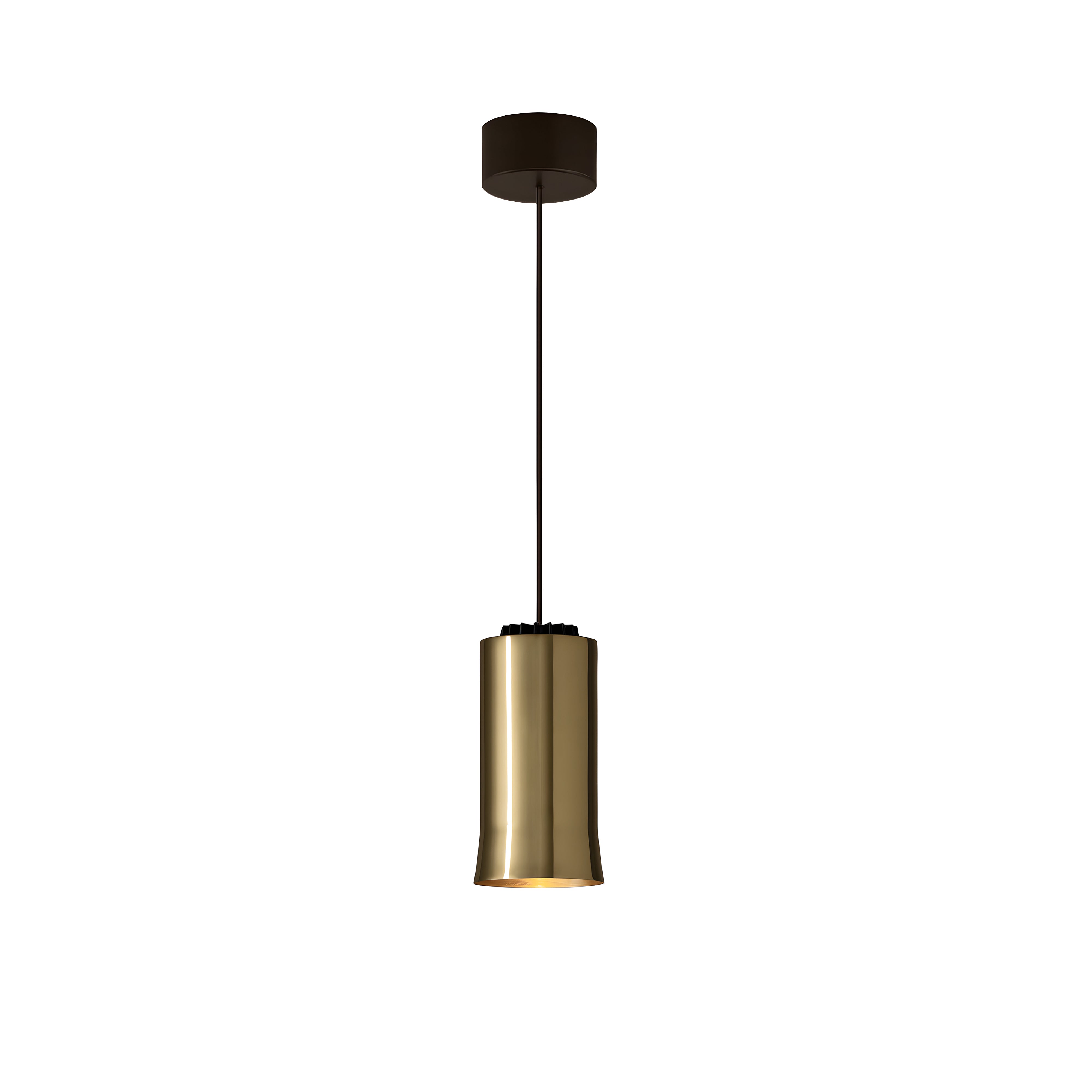 Cirio Simple Pendant Lamp: Polished Brass + Black
