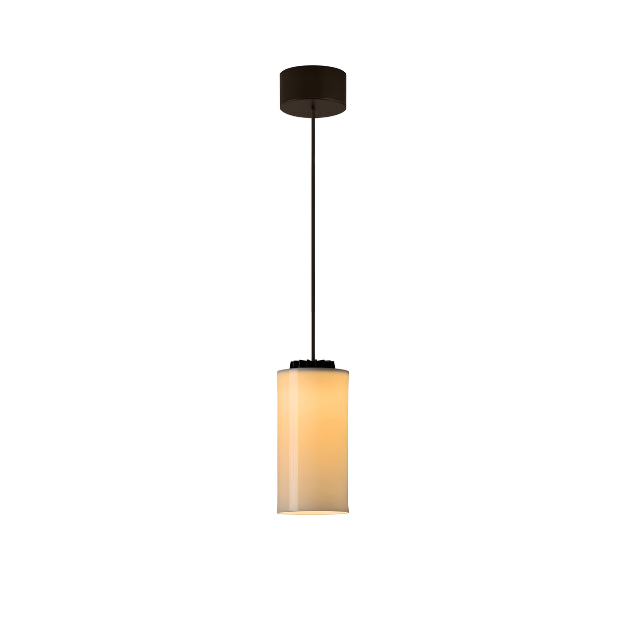 Cirio Simple Pendant Lamp: White Porcelain + Black