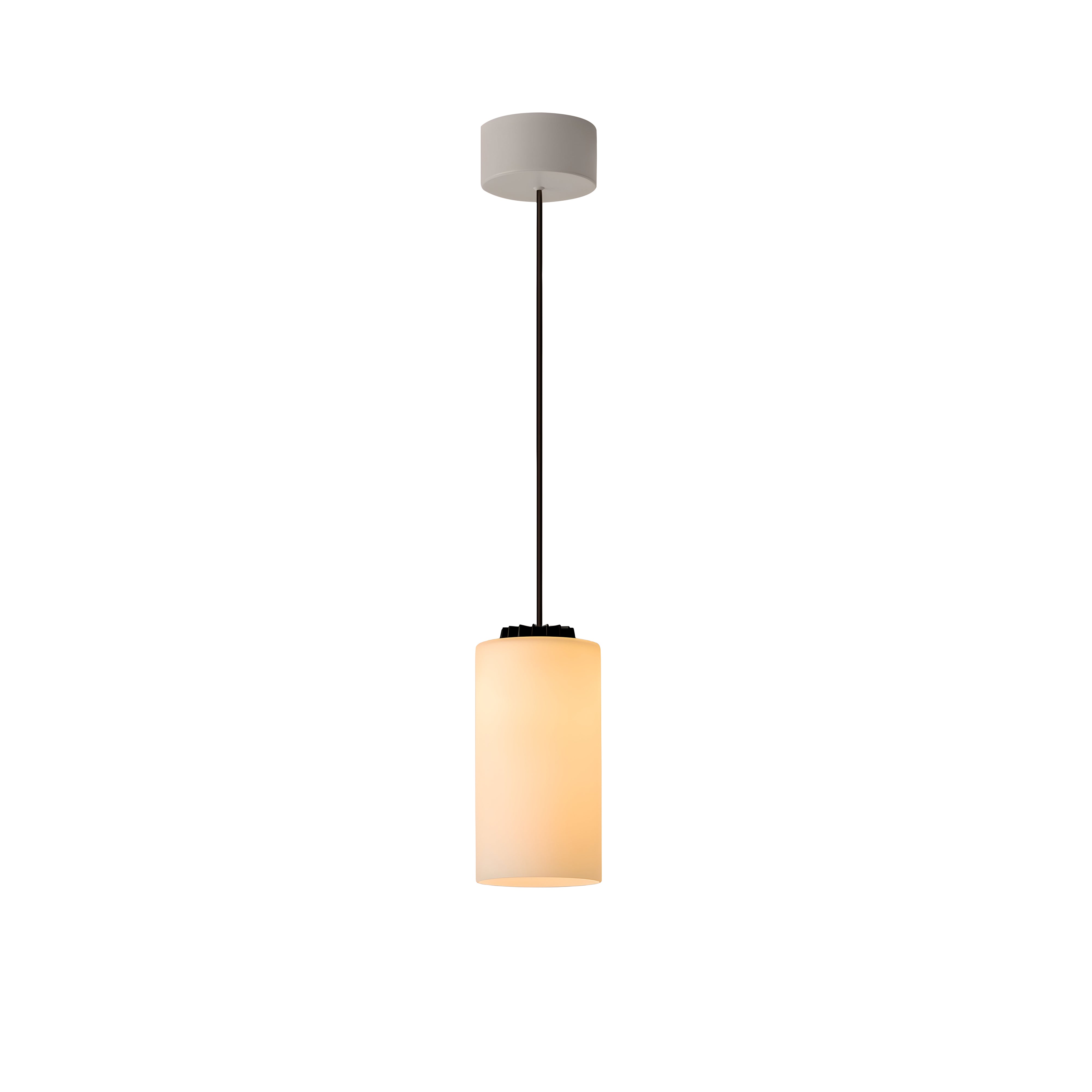 Cirio Simple Pendant Lamp: White Opal Glass + White