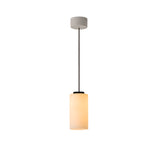 Cirio Simple Pendant Lamp: White Opal Glass + White