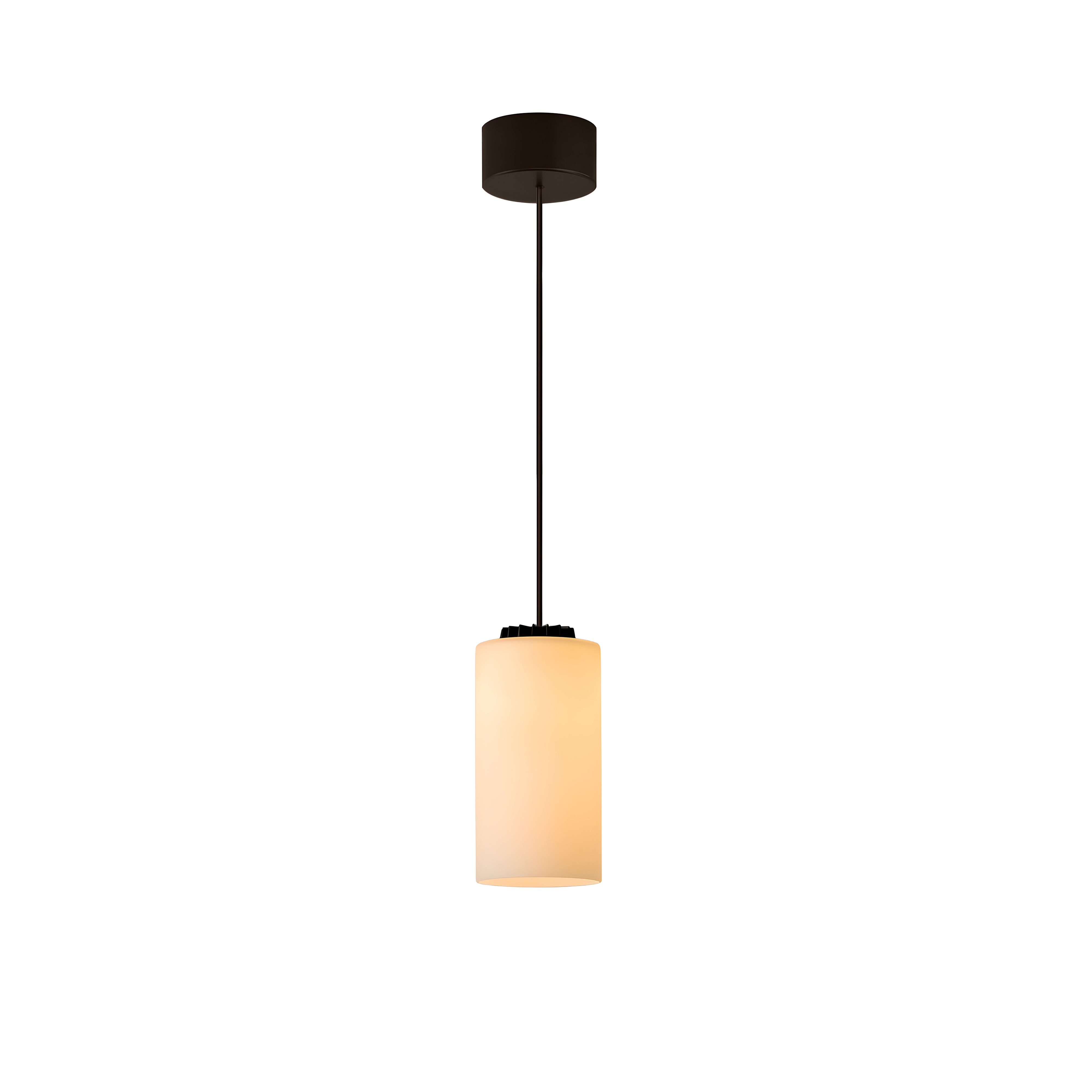 Cirio Simple Pendant Lamp: White Opal Glass + Black