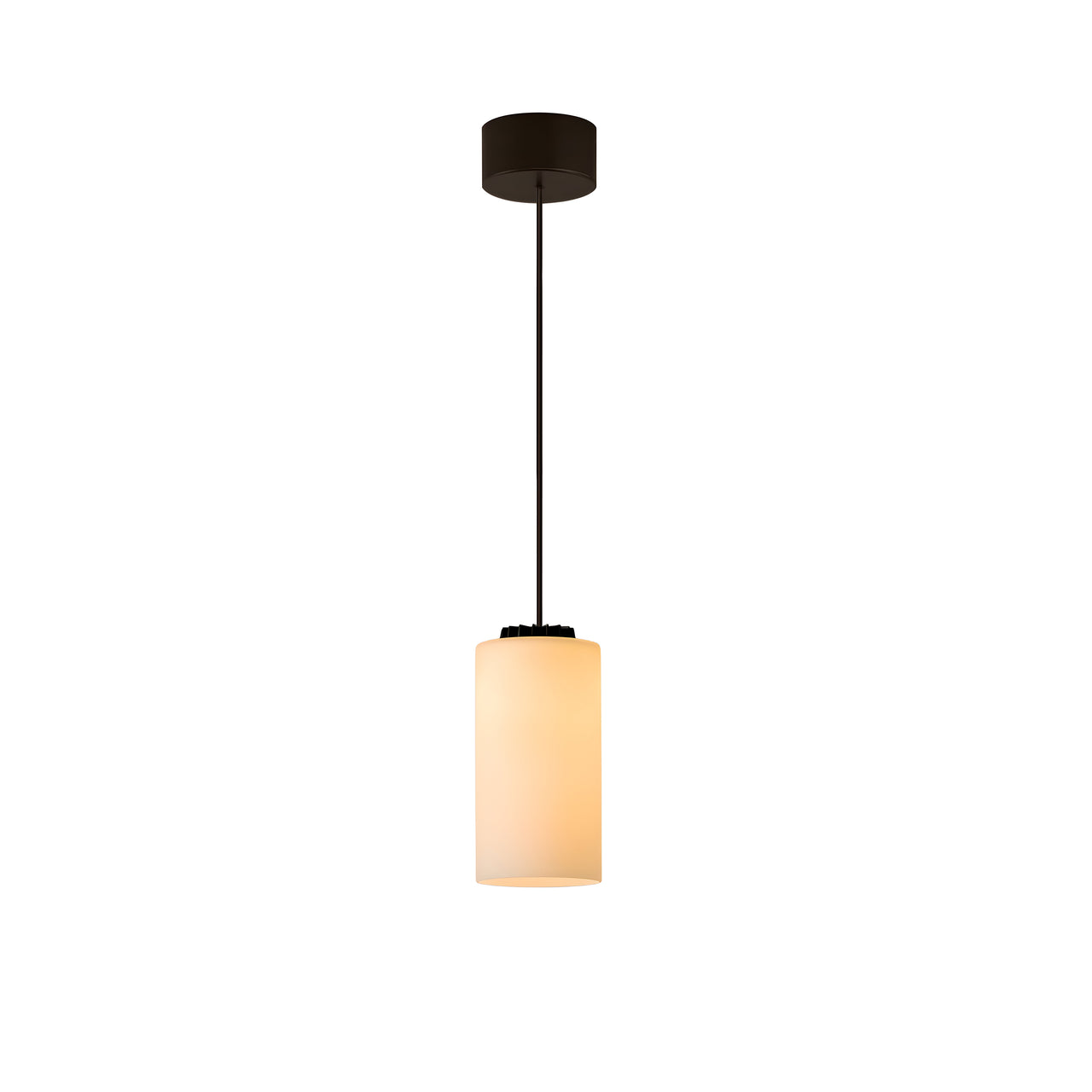 Cirio Simple Pendant Lamp: White Opal Glass + Black