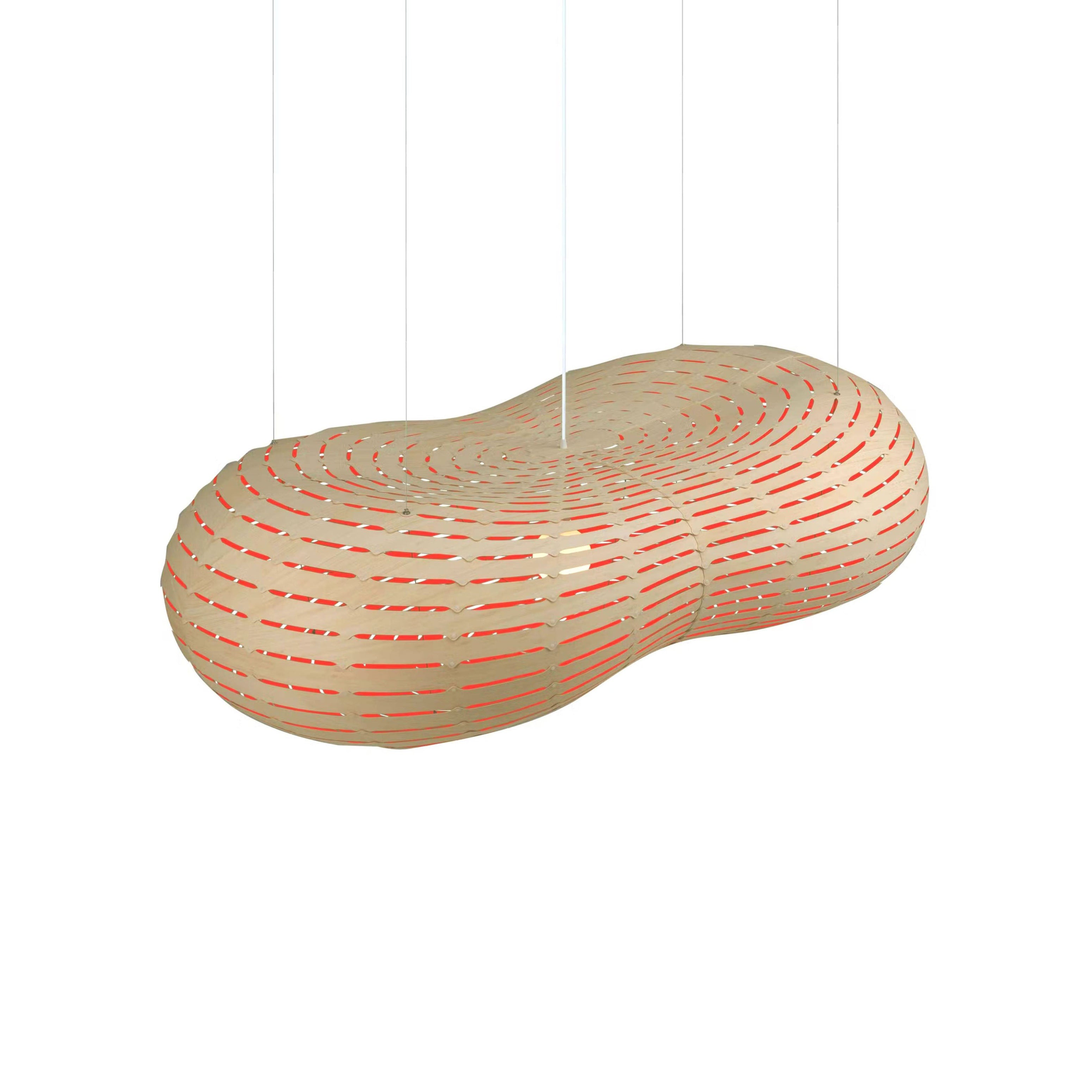 Cloud Suspension Light: Large - 67.6 + Bamboo + Red + White