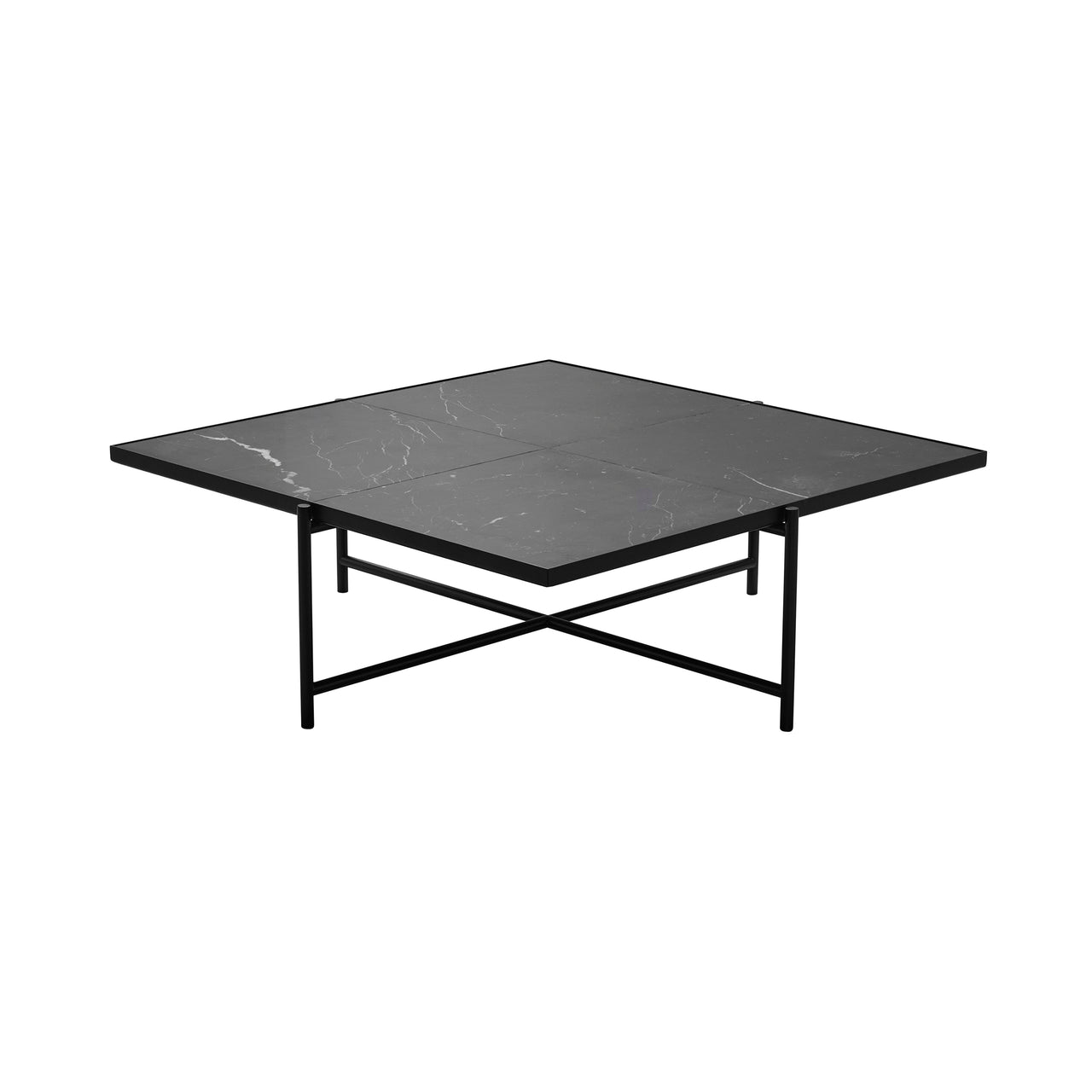 Coffee Table 90: Black Marble + Black